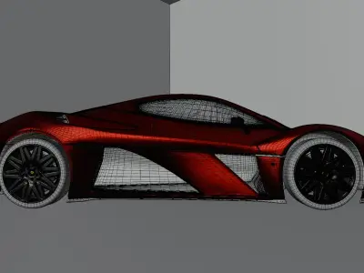 Realistic Ferrari 296 GTB PL Rigged  HighPoly  and Customizable 3D model