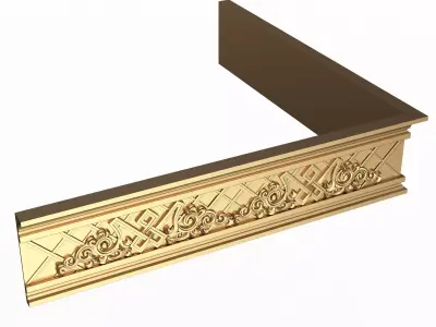 Cornice Decoration Molding 015 270 Degree Low-poly 3D model