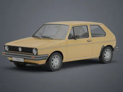 Volkswagen Golf Mk1 Low-poly 3D model