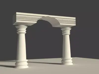 castle arch with two pillars Free low-poly 3D model