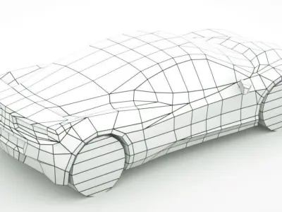 Generic Supercar v21 Low-poly 3D model