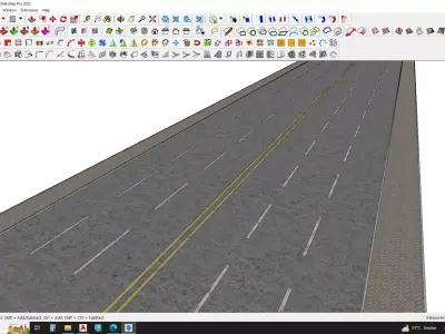 main road details arrows zebra crossing 3D model