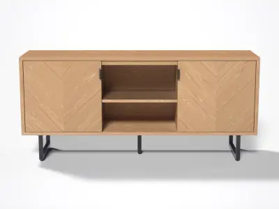 Navu media Cabinet oak veneer Low-poly 3D model