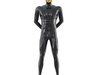 Black mannequin with gold mask 166 3D model