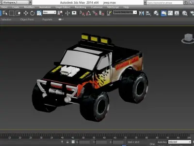 pickup jeep  Low-poly 3D model
