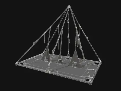 PortalEdges two tents and sleeping bag Low-poly 3D model