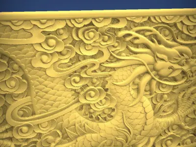 Carved panel painting STL 3D print model buy