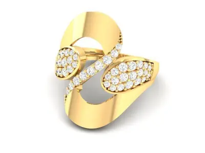 Luxury Women Diamond Ring with Elegant Design 521 3D print model