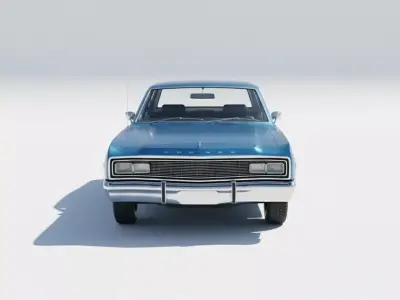1970s Classic American-Style Sedan Low-poly 3D model