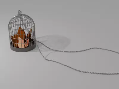 Crystal Cage neckless Low-poly 3D model