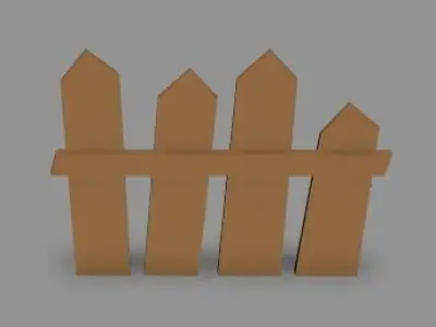 wood willage fence Free low-poly 3D model