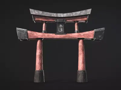 Torii Gate Low-poly 3D model