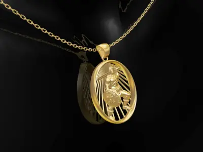 Conan statue sculpture pendant jewelry gold 3D print model