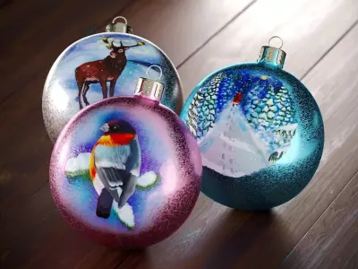Illustrated Christmas Toys 3D model
