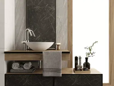 Furniture and decor for bathroom 12 3D model