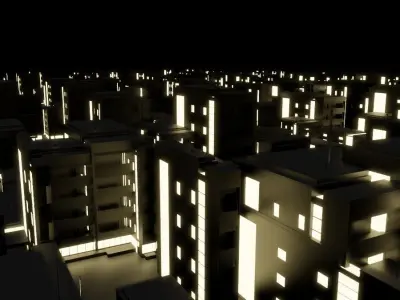 Light city at night 3D model