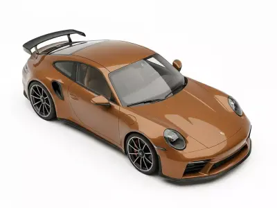 Porsche 911 Turbo S 992 Low-poly 3D model