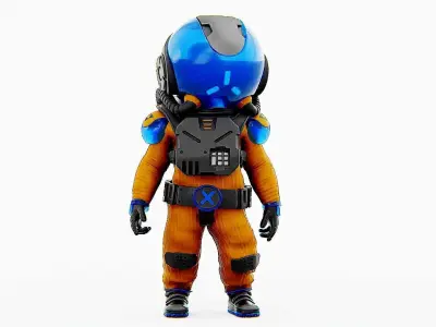 TOON ASTRONAUT F-A  Rigged for Unreal Engine - Unity - MIXAMO 3D model