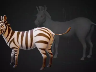 Zebra - Stylized Animal Rigged Low-poly 3D model