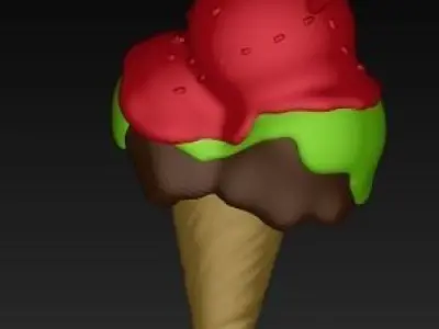 car rocket cake ice cream sandwich and pillow 3d models pack 3D model