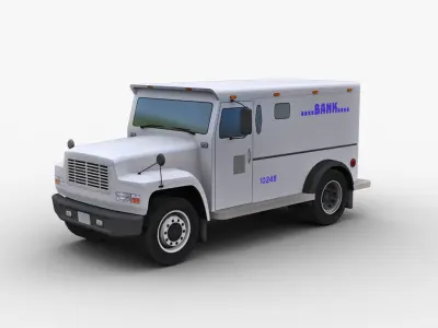 Bank Truck Lowpoly Low-poly 3D model