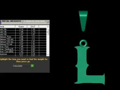 L alphabate pendant  3D print model