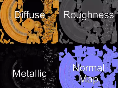 Basketball Trophy with Laurel Wreath model pack Low-poly 3D model