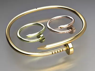BAIL BRACELET AND NAIL RING 3D PRINT MODEL 3D print model