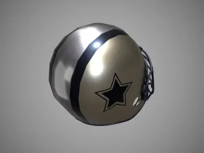 Low poly Football helmet PBR Game-ready  Low-poly 3D model