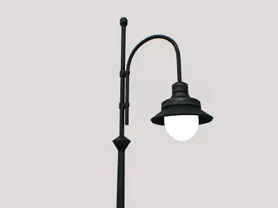 Ornamental Street Lamp Post 3D Model  Low-poly 3D model