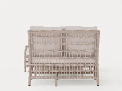 New England sofa set Low-poly 3D model