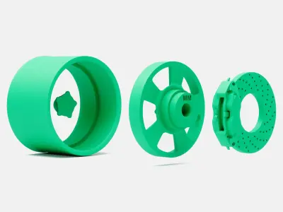 15x10 Torq Thrust D Wheel and Brake 3D print model