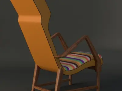Rare Italian lounge chair 3D model