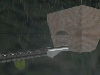 Brick Tunnel Low-poly 3D model
