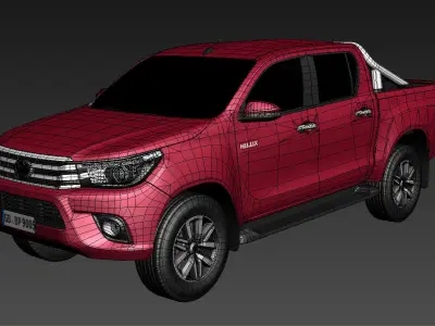 Toyota Hilux Double Cab 2016 lowpoly Low-poly 3D model