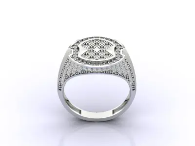 Print Ready STL 3DM  Gents Rings Diamond Men Ring  3D print model 128