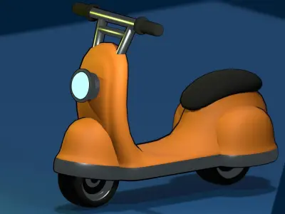 Stylised Moped Vehicle Low-poly 3D model
