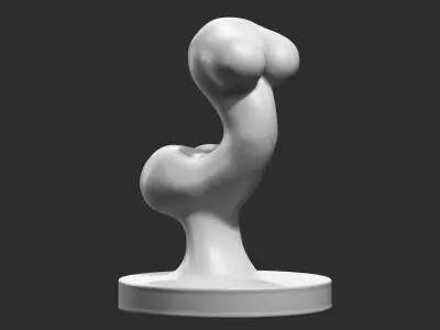 female modern sculpture 3D print model 105 3D print model