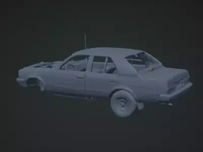 Wrecked Car 3D Model Realistic Vehicle Scene Free 3D print model