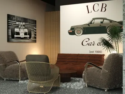 MODERN CARS WORKSHOP OFFICE 3D model