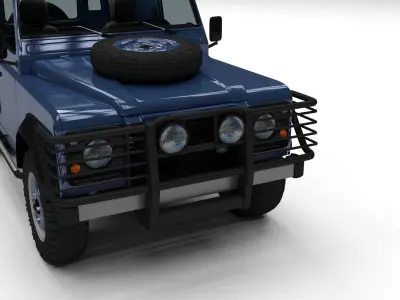 Land Rover Defender 90 Hard Top w interior 3D model