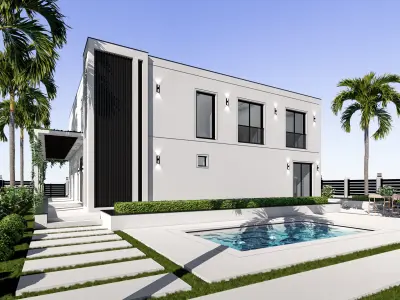 Modern Villa 3D model 17