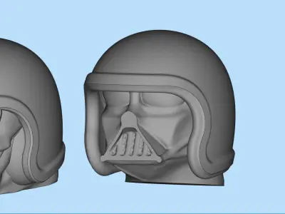STL printable Skull and D Vader head for Wild Willie Driver 3D print model