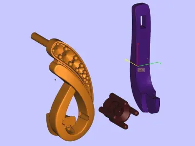 150116 E drop earrings  3D print model