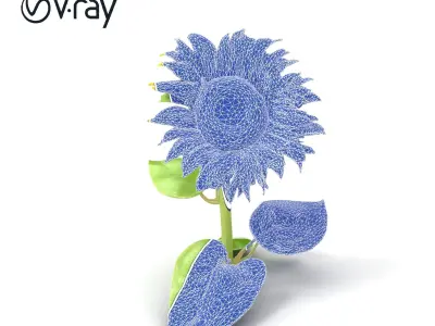 Dwarf Sunflower Decorative Plant 3D Model Pack Low-poly 3D model