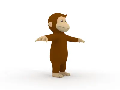 Cartoon Monkey Character  3D model Rigged 3D model