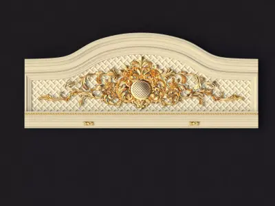 dekor ornate headboard gold 3D model