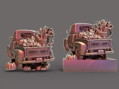 happy fall decor  3D print model