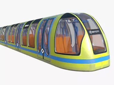 Sci-fi subway car PBR 3D model