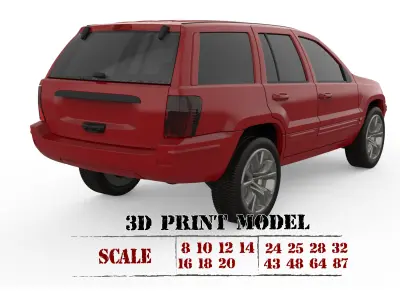 Grand Cherokee Classic SUV 3D Printable Model for FDM SLA 3D print model